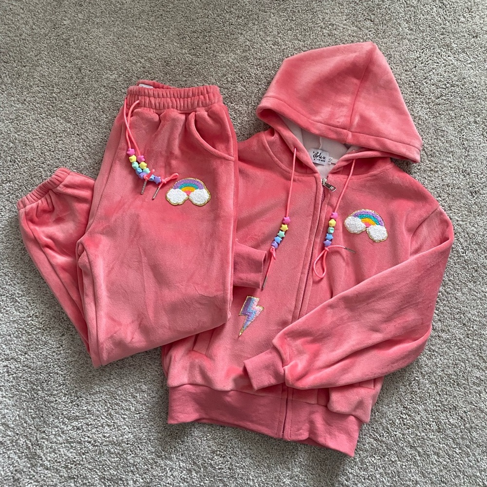 Lola + the Boys - girls matching velour set, size 10